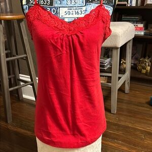 Worthington Red Lace Camisole Top